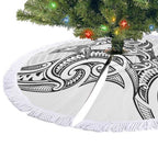 New Zealand Hammerhead Shark Tree Skirt Maori Haehae Mangopare White - Aussie Hoodie