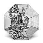 New Zealand Hammerhead Shark Umbrella Maori Haehae Mangopare White - Aussie Hoodie