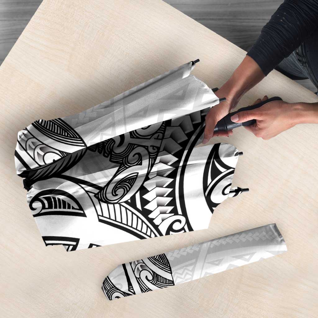 New Zealand Hammerhead Shark Umbrella Maori Haehae Mangopare White - Aussie Hoodie