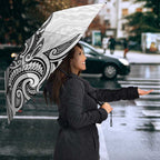 New Zealand Hammerhead Shark Umbrella Maori Haehae Mangopare White - Aussie Hoodie