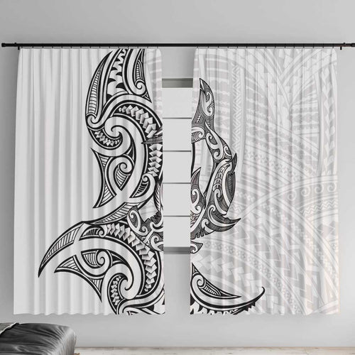 New Zealand Hammerhead Shark Window Curtain Maori Haehae Mangopare White - undefined
