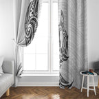 New Zealand Hammerhead Shark Window Curtain Maori Haehae Mangopare White - undefined