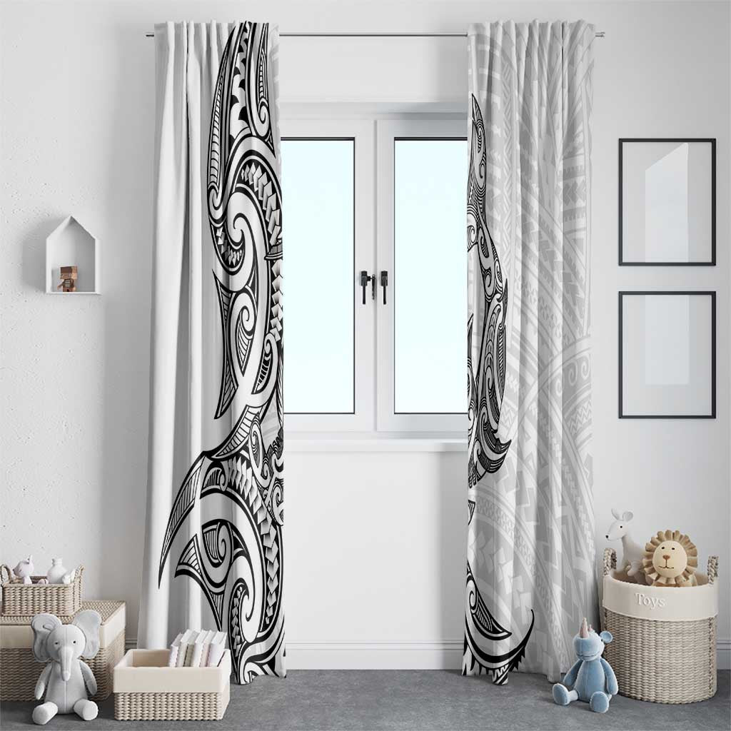New Zealand Hammerhead Shark Window Curtain Maori Haehae Mangopare White - undefined