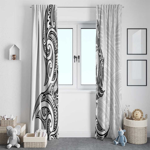 New Zealand Hammerhead Shark Window Curtain Maori Haehae Mangopare White - undefined