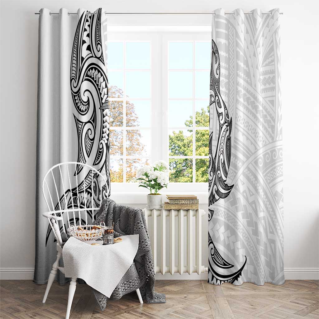 New Zealand Hammerhead Shark Window Curtain Maori Haehae Mangopare White - undefined