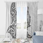 New Zealand Hammerhead Shark Window Curtain Maori Haehae Mangopare White - undefined