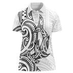 New Zealand Hammerhead Shark Women Polo Shirt Maori Haehae Mangopare White - Aussie Hoodie