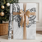 New Zealand Hammerhead Shark Wrapping Paper Maori Haehae Mangopare White - Aussie Hoodie
