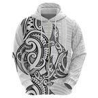 New Zealand Hammerhead Shark Zip Hoodie Maori Haehae Mangopare White - Aussie Hoodie