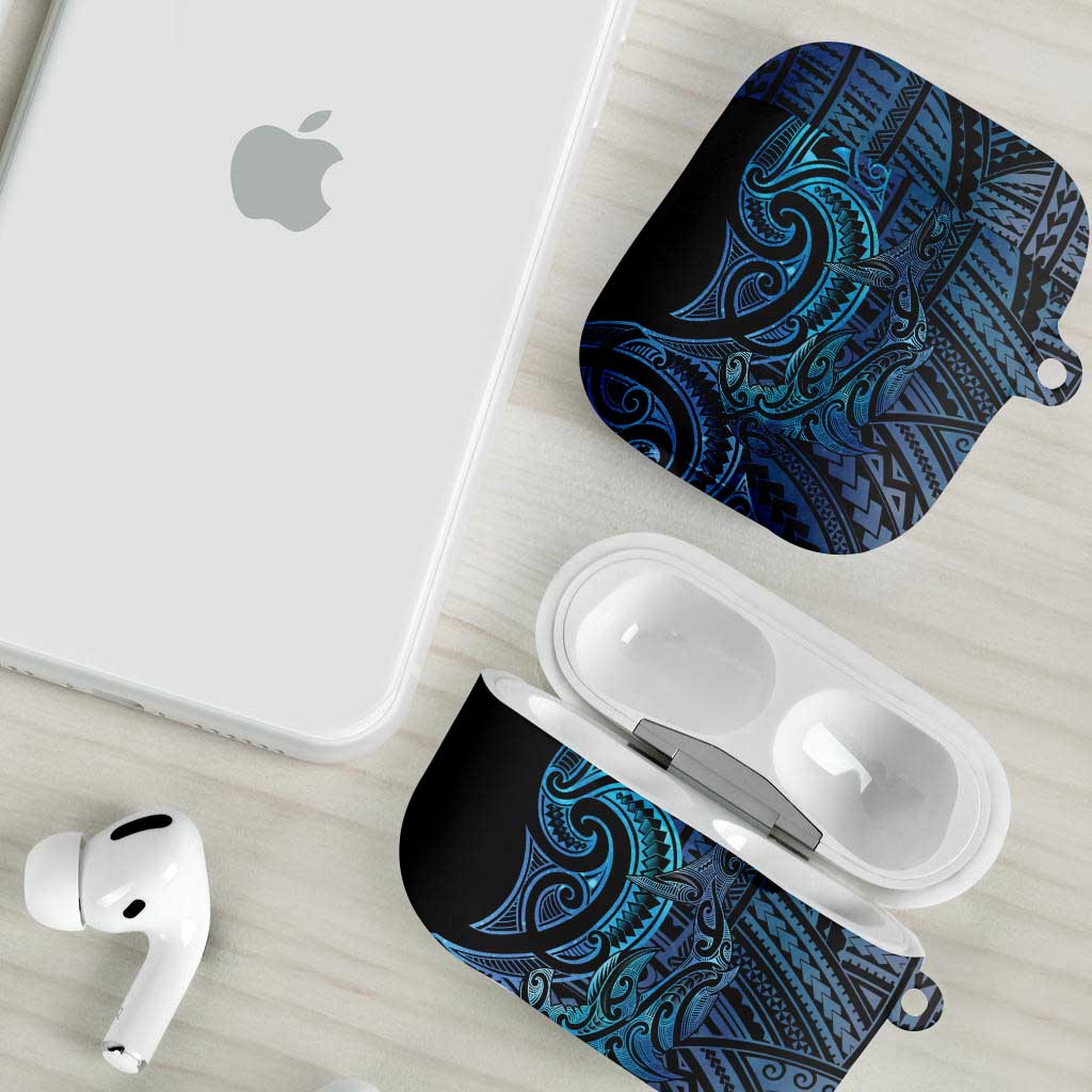 New Zealand Hammerhead Shark AirPods Case Maori Haehae Mangopare Galaxy - Aussie Hoodie
