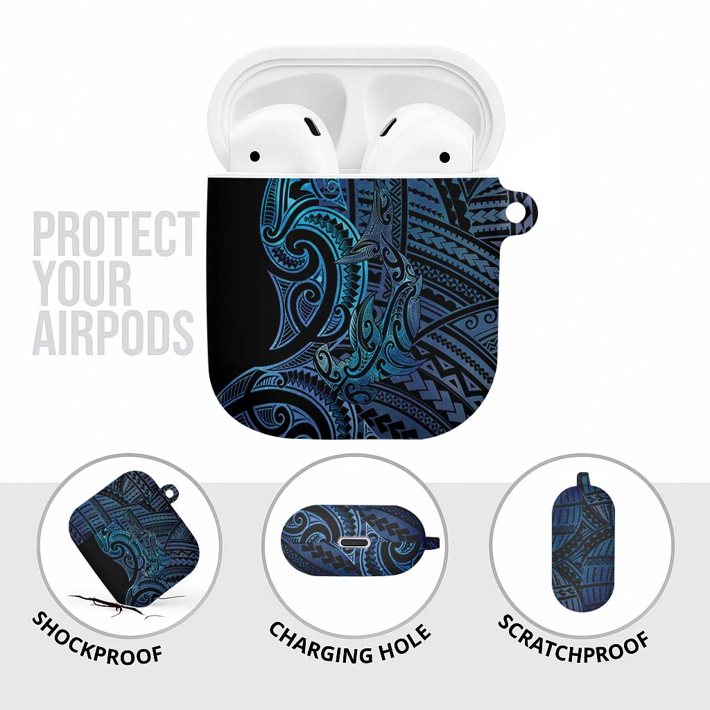 New Zealand Hammerhead Shark AirPods Case Maori Haehae Mangopare Galaxy - Aussie Hoodie