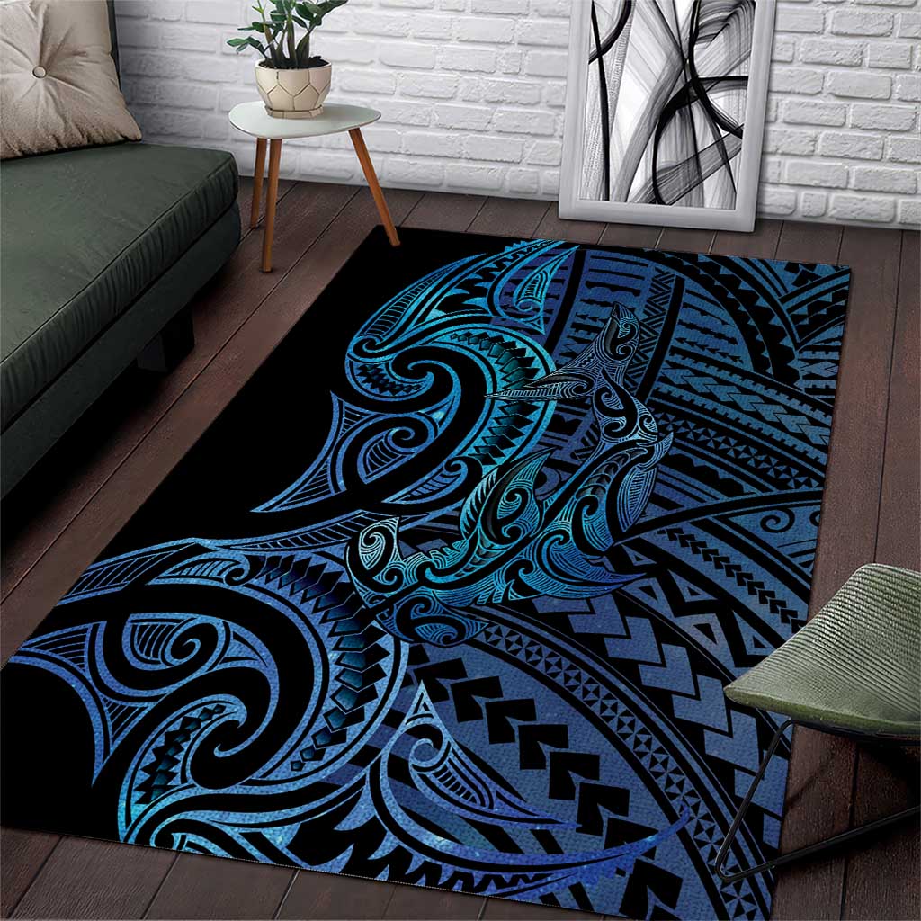 New Zealand Hammerhead Shark Area Rug Maori Haehae Mangopare Galaxy - Aussie Hoodie