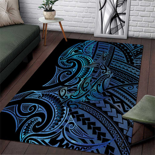 New Zealand Hammerhead Shark Area Rug Maori Haehae Mangopare Galaxy - Aussie Hoodie