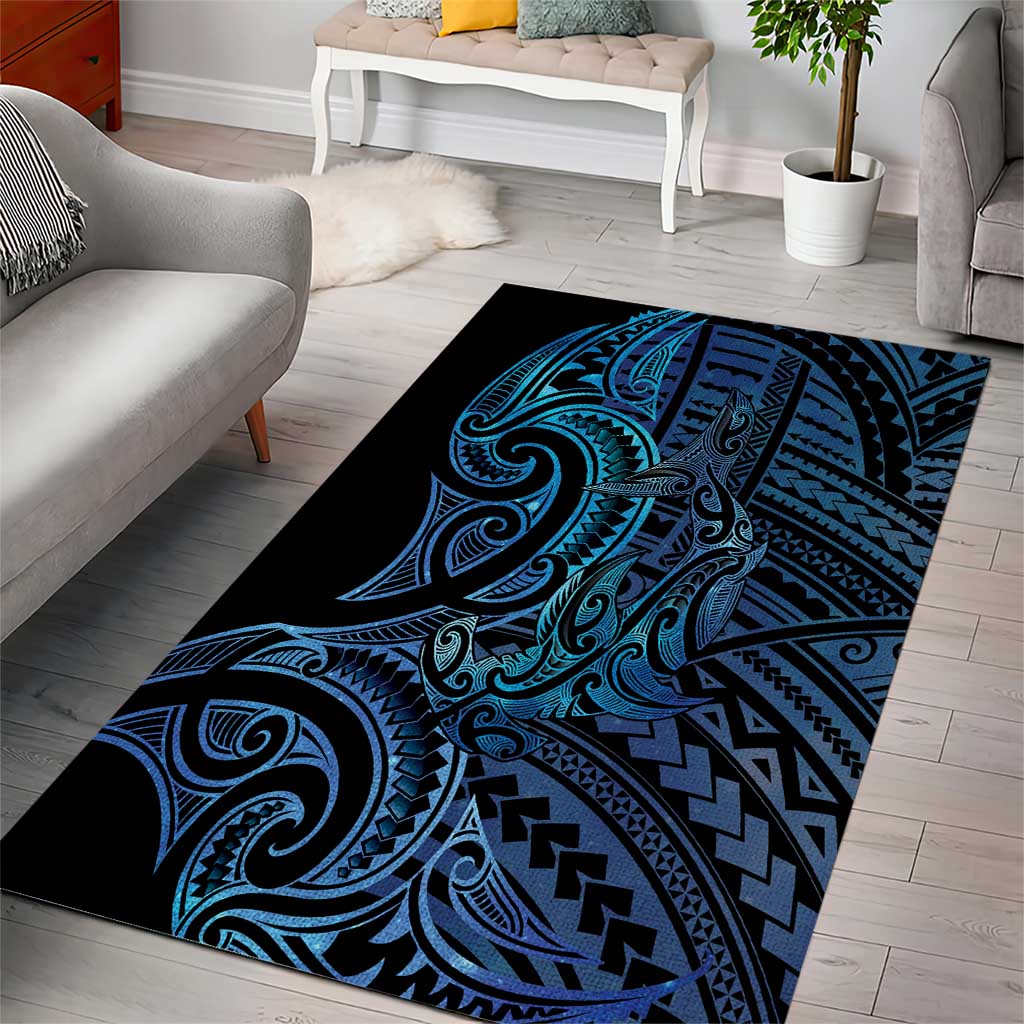 New Zealand Hammerhead Shark Area Rug Maori Haehae Mangopare Galaxy - Aussie Hoodie