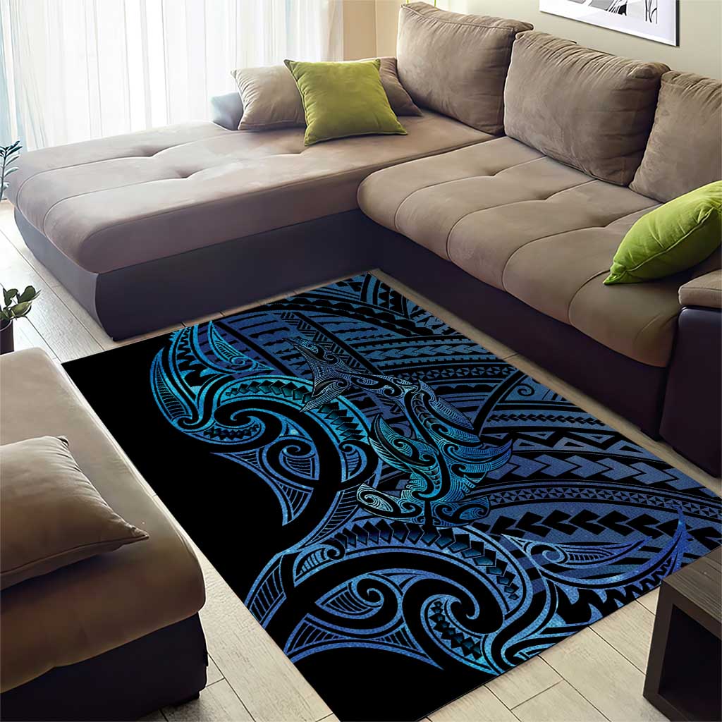 New Zealand Hammerhead Shark Area Rug Maori Haehae Mangopare Galaxy - Aussie Hoodie