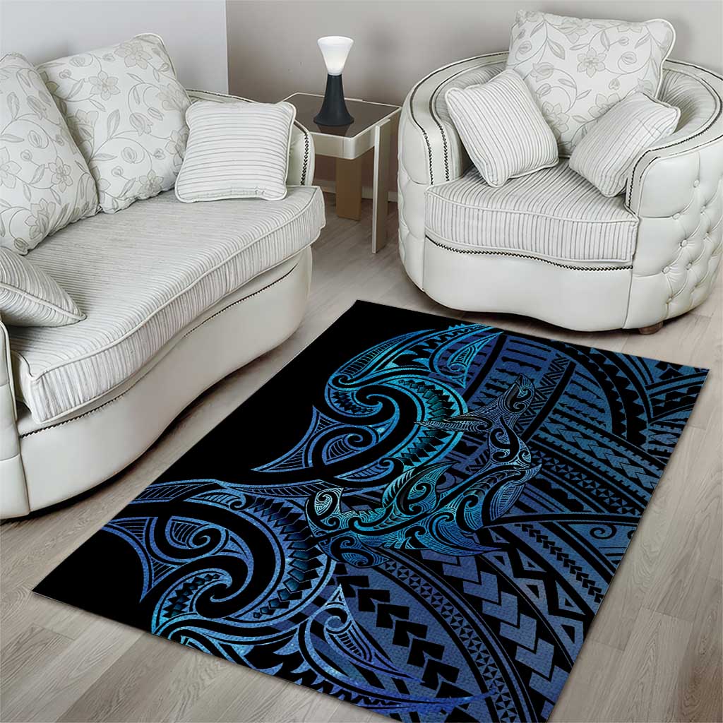 New Zealand Hammerhead Shark Area Rug Maori Haehae Mangopare Galaxy - Aussie Hoodie