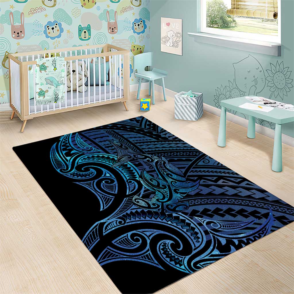 New Zealand Hammerhead Shark Area Rug Maori Haehae Mangopare Galaxy - Aussie Hoodie