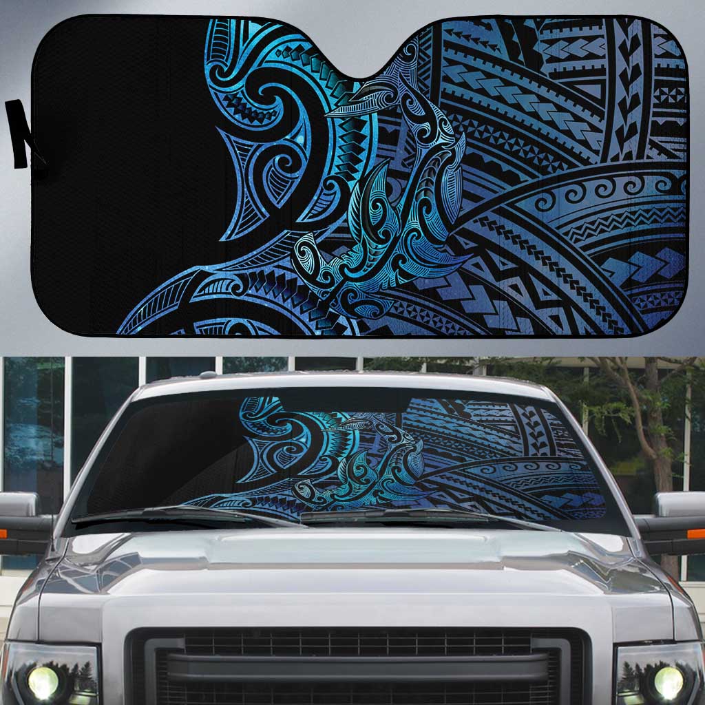 New Zealand Hammerhead Shark Auto Sun Shade Maori Haehae Mangopare Galaxy - Aussie Hoodie
