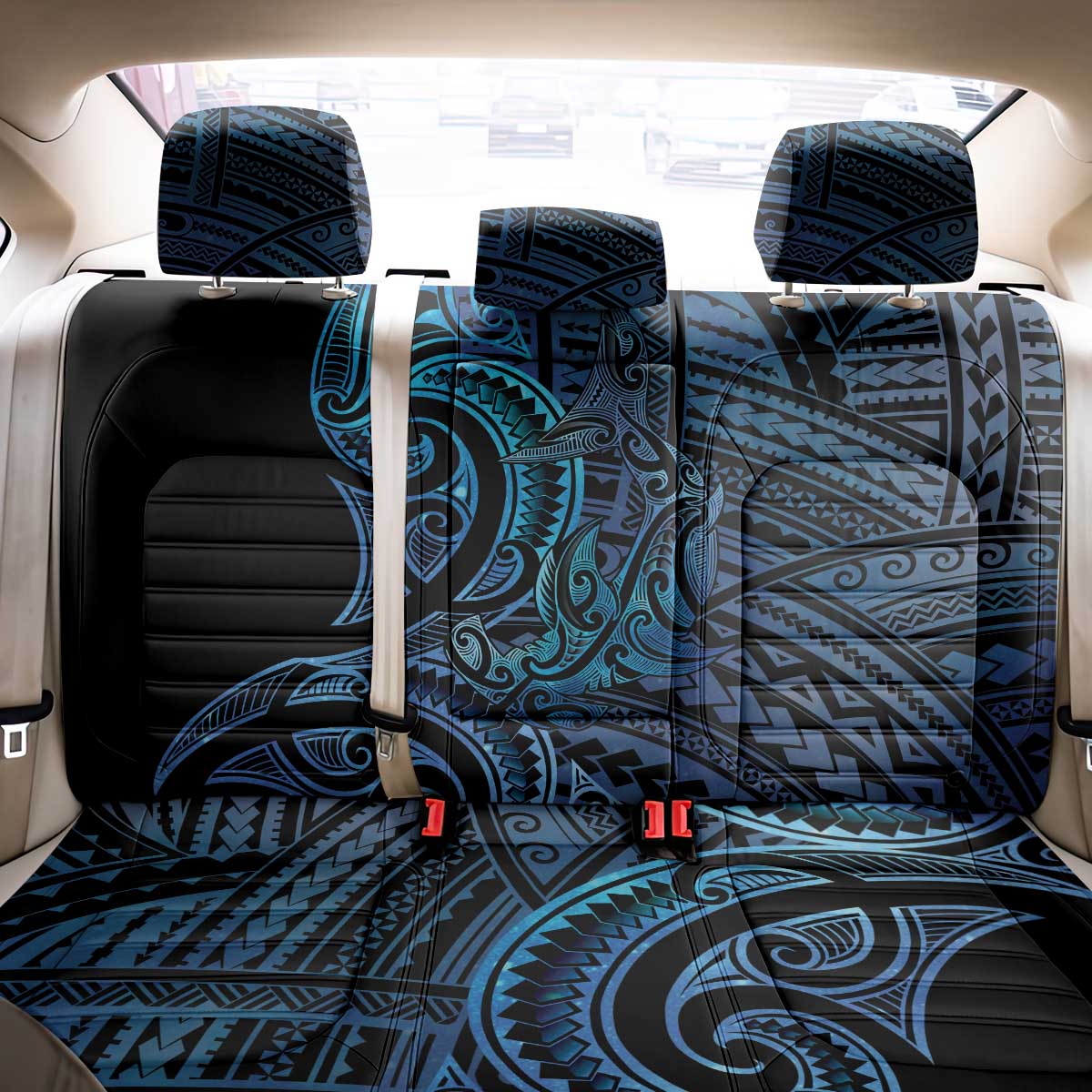 New Zealand Hammerhead Shark Back Car Seat Cover Maori Haehae Mangopare Galaxy - Aussie Hoodie