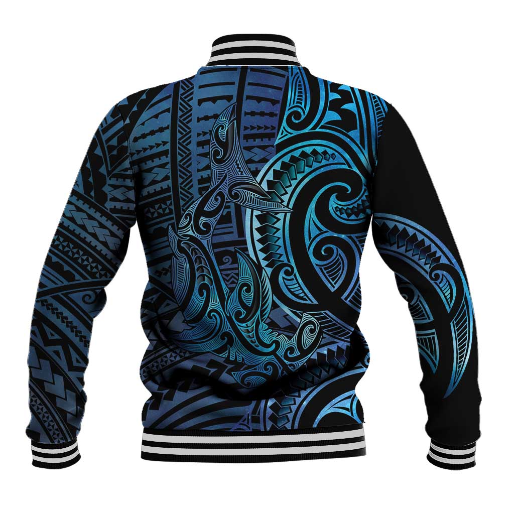New Zealand Hammerhead Shark Baseball Jacket Maori Haehae Mangopare Galaxy - Aussie Hoodie