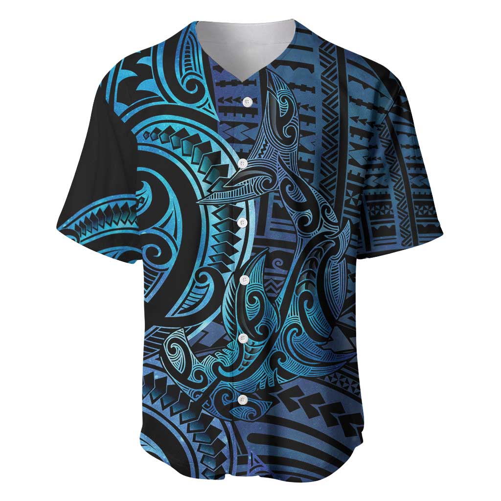 New Zealand Hammerhead Shark Baseball Jersey Maori Haehae Mangopare Galaxy - Aussie Hoodie