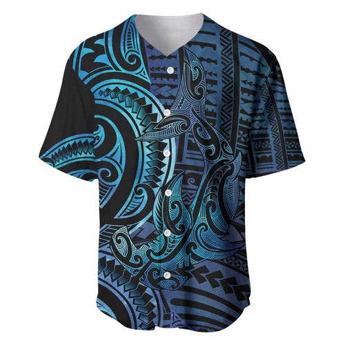 New Zealand Hammerhead Shark Baseball Jersey Maori Haehae Mangopare Galaxy - Aussie Hoodie