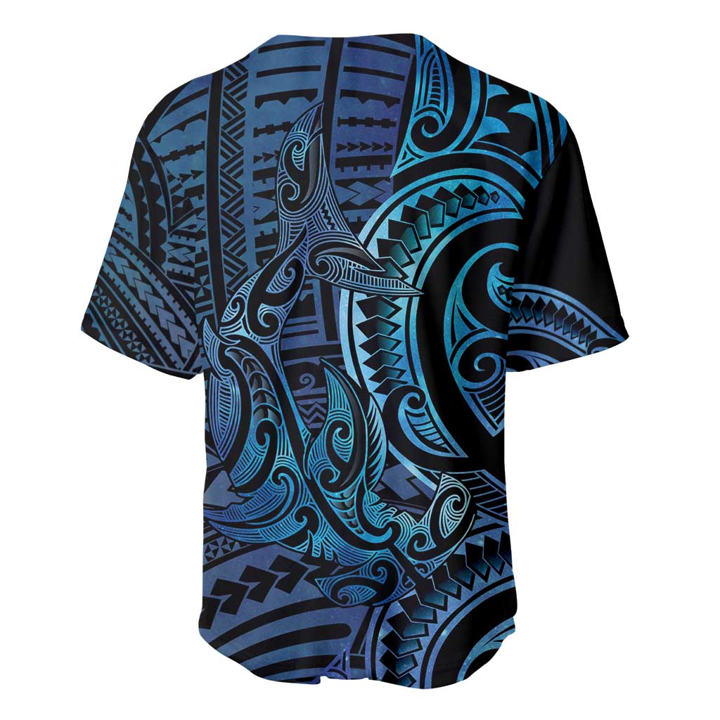 New Zealand Hammerhead Shark Baseball Jersey Maori Haehae Mangopare Galaxy - Aussie Hoodie