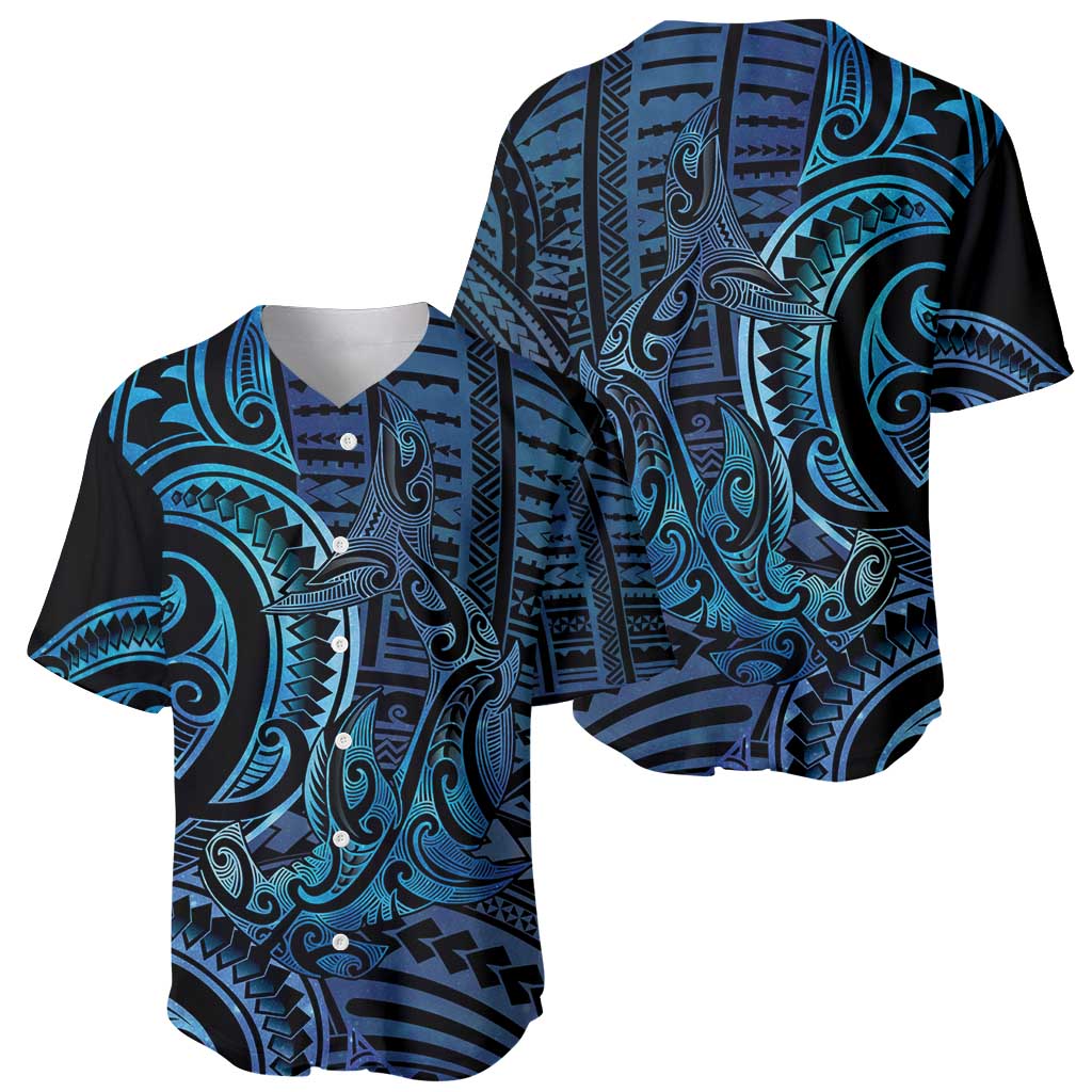 New Zealand Hammerhead Shark Baseball Jersey Maori Haehae Mangopare Galaxy - Aussie Hoodie