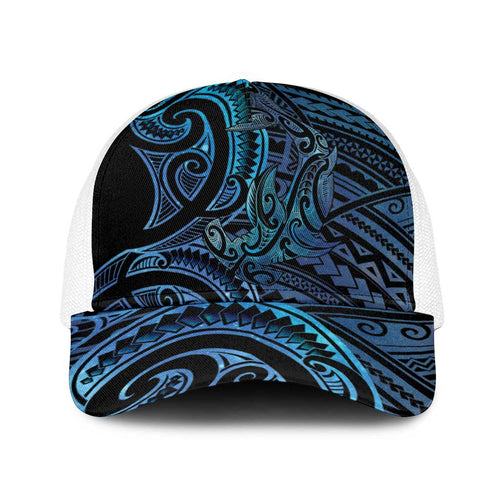 New Zealand Hammerhead Shark Baseball Net Cap Maori Haehae Mangopare Galaxy - Aussie Hoodie