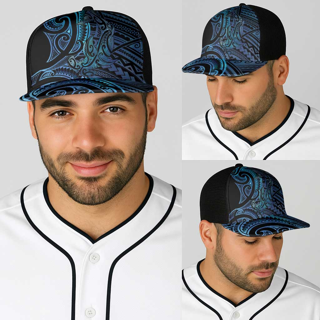 New Zealand Hammerhead Shark Baseball Net Cap Maori Haehae Mangopare Galaxy - Aussie Hoodie