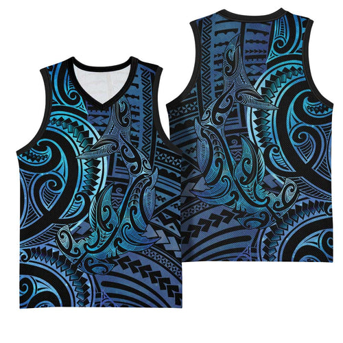 New Zealand Hammerhead Shark Basketball Jersey Maori Haehae Mangopare Galaxy - Aussie Hoodie