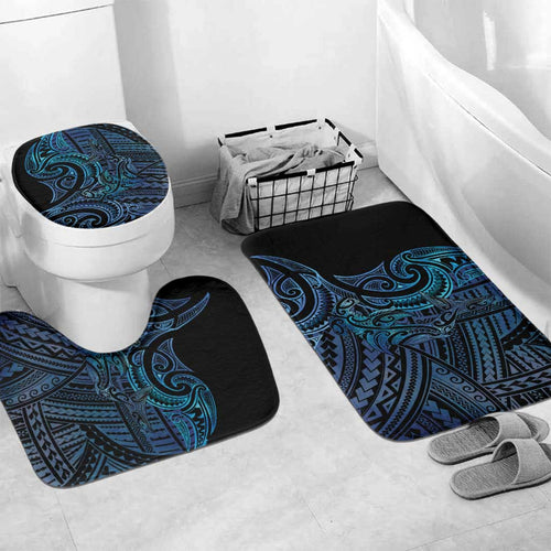 New Zealand Hammerhead Shark Bathroom Set Maori Haehae Mangopare Galaxy - Aussie Hoodie