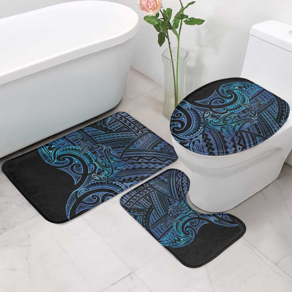 New Zealand Hammerhead Shark Bathroom Set Maori Haehae Mangopare Galaxy - Aussie Hoodie
