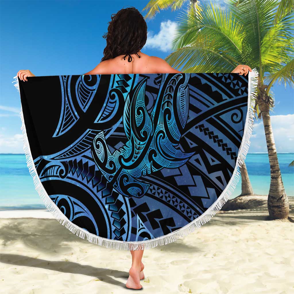 New Zealand Hammerhead Shark Beach Blanket Maori Haehae Mangopare Galaxy - Aussie Hoodie