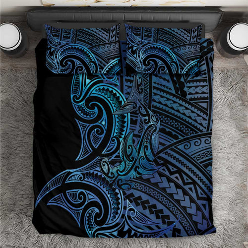 New Zealand Hammerhead Shark Bedding Set Maori Haehae Mangopare Galaxy - Aussie Hoodie