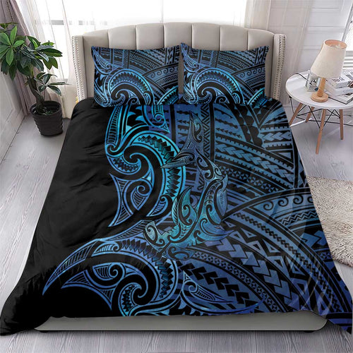 New Zealand Hammerhead Shark Bedding Set Maori Haehae Mangopare Galaxy - Aussie Hoodie