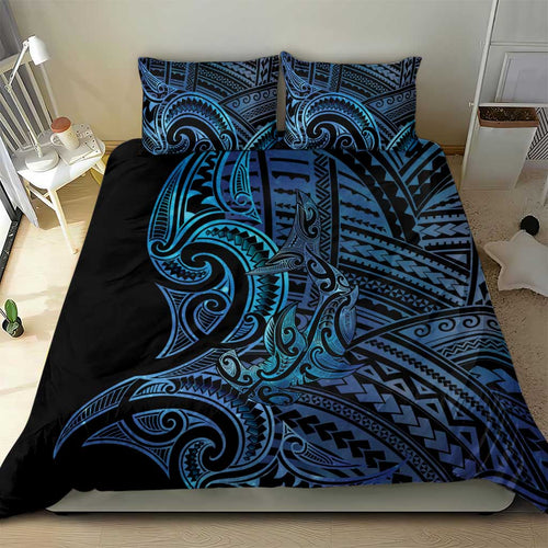 New Zealand Hammerhead Shark Bedding Set Maori Haehae Mangopare Galaxy - Aussie Hoodie
