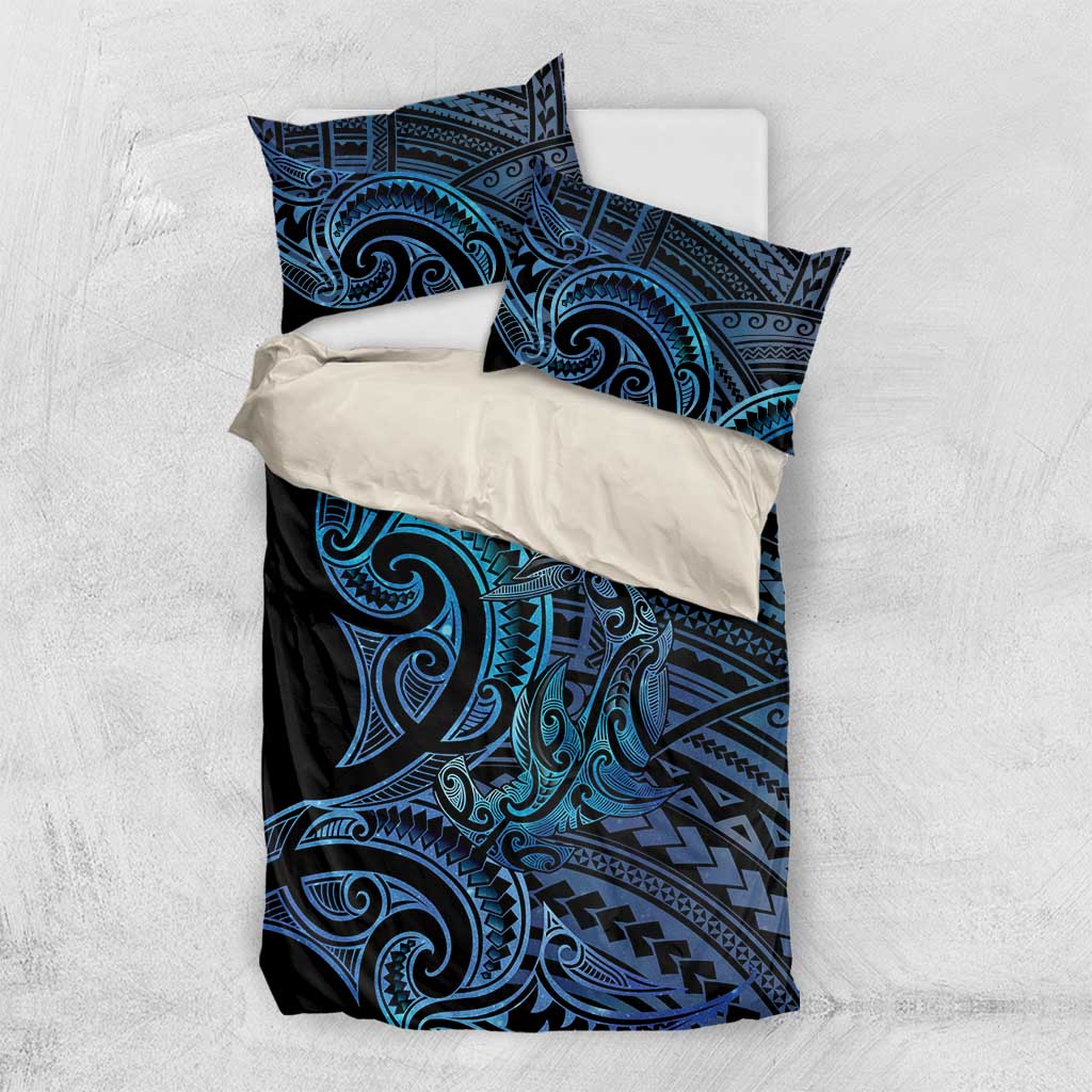 New Zealand Hammerhead Shark Bedding Set Maori Haehae Mangopare Galaxy - Aussie Hoodie