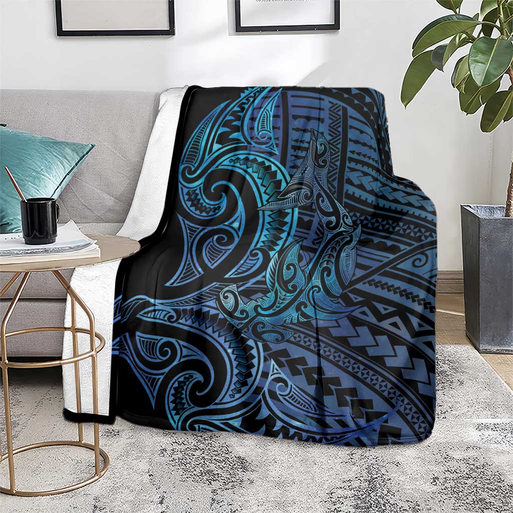 New Zealand Hammerhead Shark Blanket Maori Haehae Mangopare Galaxy - Aussie Hoodie