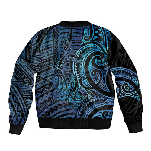 New Zealand Hammerhead Shark Bomber Jacket Maori Haehae Mangopare Galaxy - Aussie Hoodie