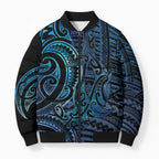 New Zealand Hammerhead Shark Bomber Puffer Jacket Maori Haehae Mangopare Galaxy - Aussie Hoodie