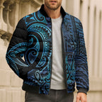 New Zealand Hammerhead Shark Bomber Puffer Jacket Maori Haehae Mangopare Galaxy - Aussie Hoodie