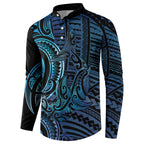 New Zealand Hammerhead Shark Button Sweatshirt Maori Haehae Mangopare Galaxy - Aussie Hoodie