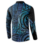 New Zealand Hammerhead Shark Button Sweatshirt Maori Haehae Mangopare Galaxy - Aussie Hoodie
