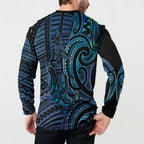 New Zealand Hammerhead Shark Button Sweatshirt Maori Haehae Mangopare Galaxy - Aussie Hoodie