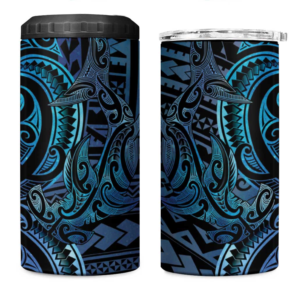 New Zealand Hammerhead Shark 4 in 1 Can Cooler Tumbler Maori Haehae Mangopare Galaxy - Aussie Hoodie