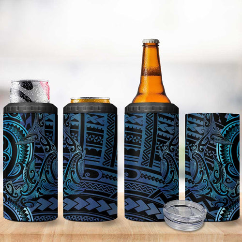 New Zealand Hammerhead Shark 4 in 1 Can Cooler Tumbler Maori Haehae Mangopare Galaxy - Aussie Hoodie