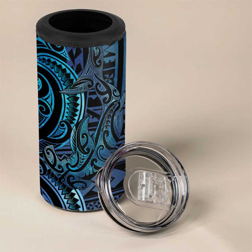 New Zealand Hammerhead Shark 4 in 1 Can Cooler Tumbler Maori Haehae Mangopare Galaxy - Aussie Hoodie