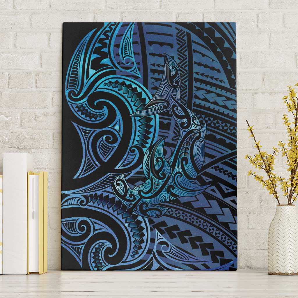 New Zealand Hammerhead Shark Canvas Wall Art Maori Haehae Mangopare Galaxy - Aussie Hoodie