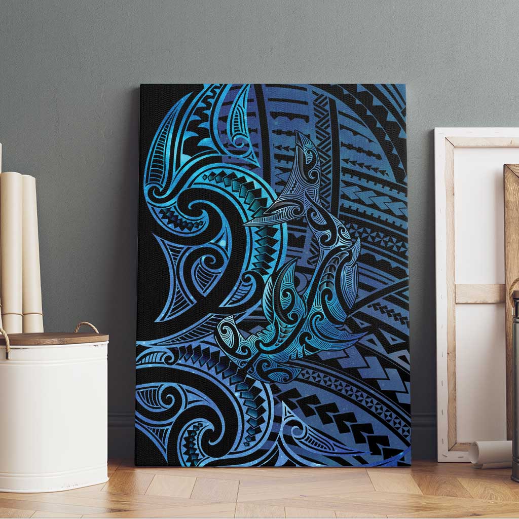 New Zealand Hammerhead Shark Canvas Wall Art Maori Haehae Mangopare Galaxy - Aussie Hoodie